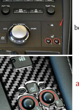 Console Driving Mode Button Ring Trim For Lexus CT200h 11-2013 Real Carbon Fiber