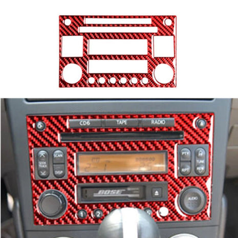 Red Cd Player Radio Frame Panel Trim Carbon Fiber For Nissan 350z 2003-2009