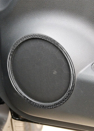 4Pcs Carbon Fiber Door Speaker Ring Cover Trim For Nissan Rogue 2014-2016