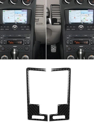 2 X Black Carbon Fiber Ac Outlet Vent Decor Cover Trim For Nissan 350z 2003-2009