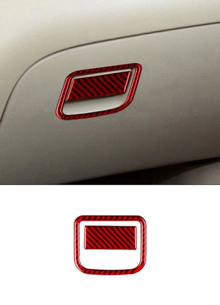 Red Carbon Fiber Co-pilot Glove Box Frame Cover Trim For Nissan Rogue 2014-2016
