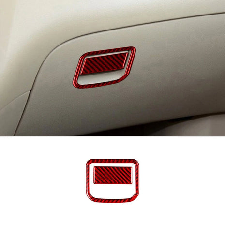 Red Carbon Fiber Co-pilot Glove Box Frame Cover Trim For Nissan Rogue 2014-2016