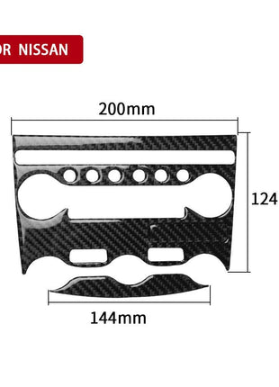 3Pcs For Nissan 370Z Carbon Fiber Air Conditioner Control Panel Cover Trim