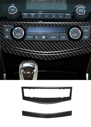 Carbon Fiber Center A/C Console Panel Cover Trim For Nissan Altima 2013-2015