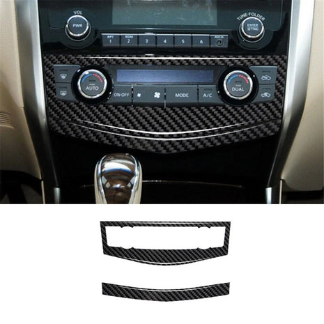 Carbon Fiber Center A/C Console Panel Cover Trim For Nissan Altima 2013-2015