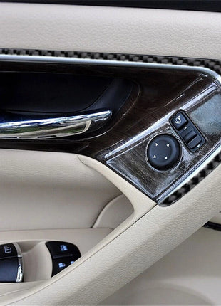 2X Carbon Fiber Front Door Handle Strips Cover Trim For Nissan Altima 2013-2015