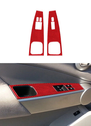 2Pcs Red Front Window Switch Button Trim Cover For Nissan Quest 2004-2006 Type A