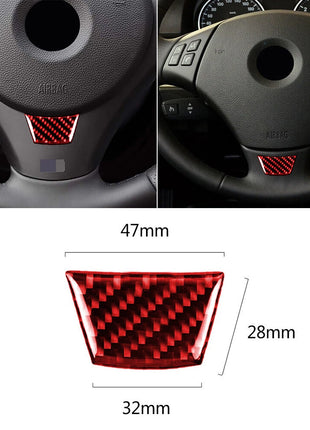 For Bmw 3 Series E90 E92 2005-12 Red Carbon Fiber Interior Steering Wheel Cover