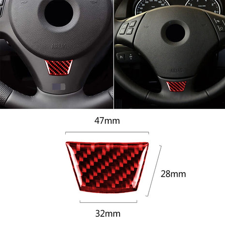 For Bmw 3 Series E90 E92 2005-12 Red Carbon Fiber Interior Steering Wheel Cover