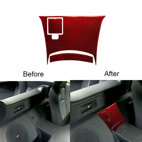 3Pcs Red Carbon Fiber Center Control Trim Cover Sticker For Nissan 350Z 2006-09