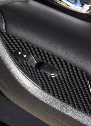 2x Carbon Fiber Front Door Window Lift Cover Trim For Nissan Altima 2013-2015