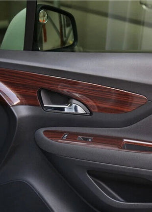 Fit For Buick Encore 2016-2018 Wood Grain Inner Door Handle Frame Cover Trim 4*