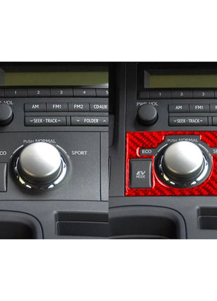 Red Carbon Fiber Center Console Drive Mode Panel Trim For Lexus CT200h 2011-2017