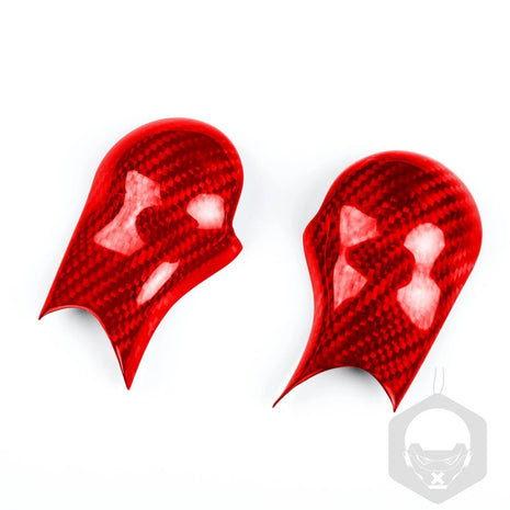 Red Dry Carbon Fiber Console Gear Shift Knob Cover For Nissan 350Z Z33 2003-2009