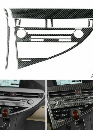 Carbon Fiber Interior CD Panel Frame Cover Trim For 2010-2012 Lexus RX350 RX450h