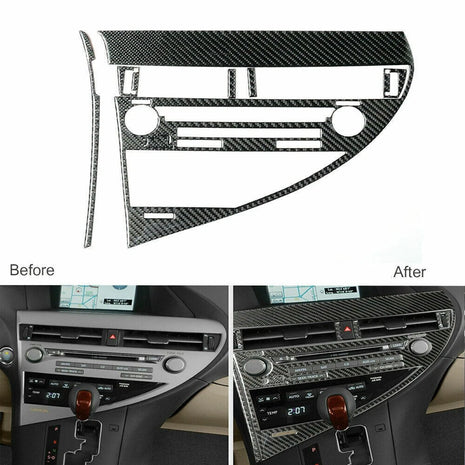 Carbon Fiber Interior CD Panel Frame Cover Trim For 2010-2012 Lexus RX350 RX450h