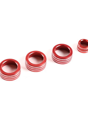 red Alloy Air Conditioner Switch Knob Ring Trim For Bmw 5 Series E60 2004-2010