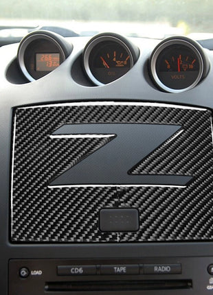 Fit For Nissan 350Z 2003-2009 Carbon Fiber Interior Navigation Panel Trim Cover