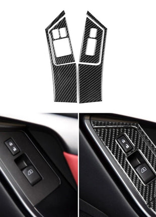 4pcs Carbon Fiber Window Lift Control Panel Trim For Nissan Gt-r R35 2008-2016