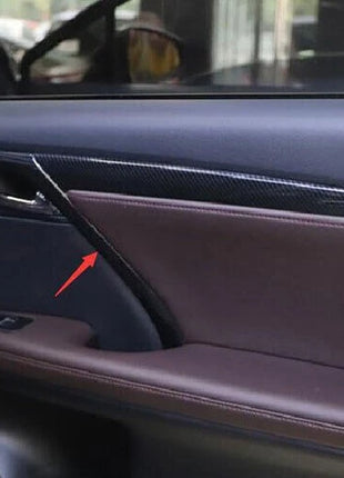 For Lexus RX350 450h 2016-20 ABS Carbon Fiber Inner Door Handle Strip Cover Trim