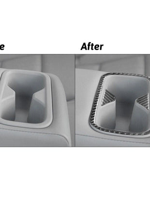 Carbon Fiber Rear Cup Holder Outer Frame Cover Trim For Nissan Altima 2019-2022