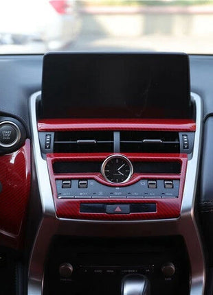 Console AC Button Control Frame For Lexus NX200t 300h 2015-2021 Red Carbon Fiber