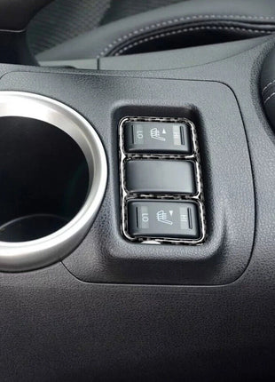Carbon Fiber Center Control Heating Button Frame Cover Trim For Nissan 370z
