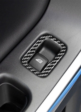 3Pcs Carbon Fiber Window Switch Button Panel Cover Trim For Volvo V60 2010-2017