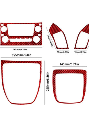 5Pcs Red Carbon Fiber Interior Central Console Cover Trim For Lexus RX300 Type A