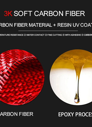 5Pcs Red Carbon Fiber Interior Central Console Cover Trim For Lexus RX300 Type A