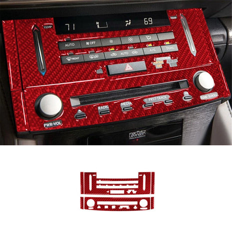 Red Carbon Fiber Central CD & A/C Panel Trim For Lexus RC300 350 200T 2015-2020