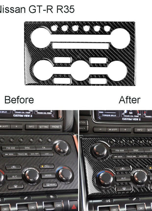 Carbon Fiber Console Control Panel Cover Trim For Nissan Gt-r R35 2008-2016