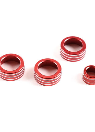 red Alloy Air Conditioner Switch Knob Ring Trim For Bmw 5 Series E60 2004-2010
