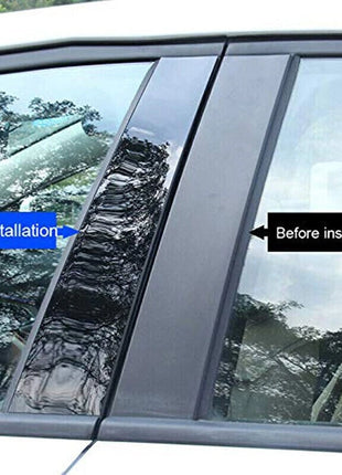 8P Gloss Black Pillar Posts Covers Window Door Trim For Lexus GX470 J120 2003-09