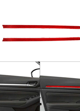 Red Carbon Fiber Front Door Panel Strips Cover Trim For Nissan Altima 2019-2022