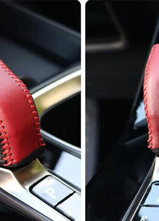 Red&Black Leather Central Gear Shift Knob Cover Trim For Lexus NX250 350 22-23