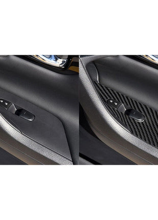 2x Carbon Fiber Front Door Window Lift Cover Trim For Nissan Altima 2013-2015