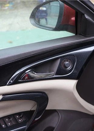 Fit For Buick Regal 2009-2013 Carbon Fiber Inner Door Handle Frame Cover Trim 4*