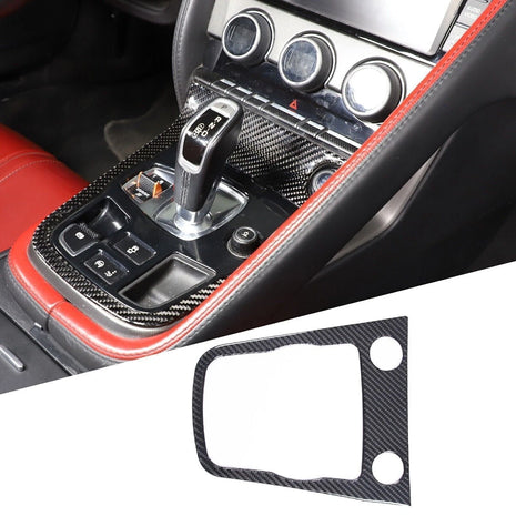 Soft Carbon Fiber Center Console Trim Cover Sticker For Jaguar F-type 2013-2023
