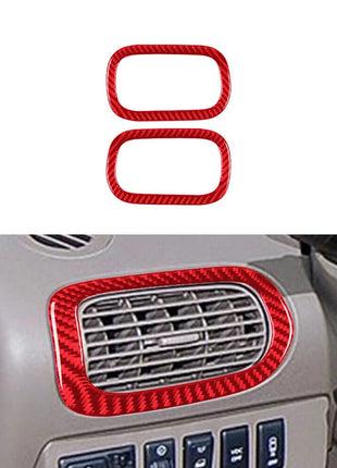For Nissan Quest 2004-2006 Red 2Pcs Left-right Air Vents Trim Cover Carbon Fiber
