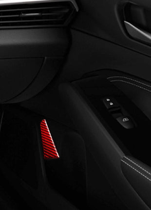 4X Red Carbon Fiber Door Pull Inner Panel Cover Trim For Nissan Altima 2019-2022
