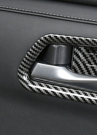 Inner Door Bowl Cover Trim 4x For Nissan Sentra Sylphy 2020-23 Carbon Fiber Look