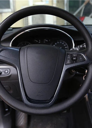 Fit For Buick Encore 2016-2018 Carbon Fiber Steering Wheel Cover Decor Trim 1pcs