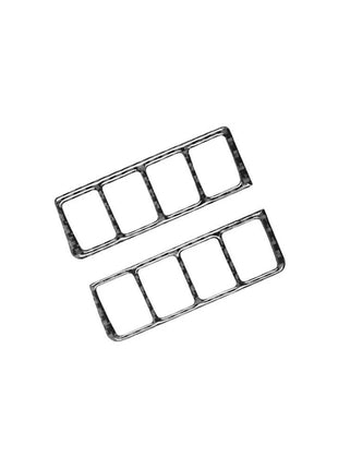 2x Carbon Fiber Front Door Mode Switch Cover Trim For Nissan Rogue 2014-2016