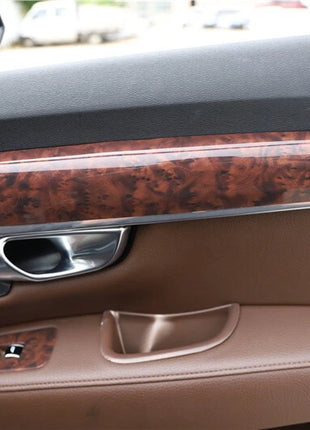 Car Inner Door Strip Panel Cover Trim 4pcs Fit For Volvo S90 16-2021 Peach Wood