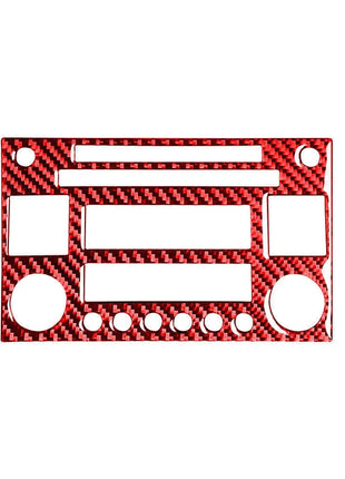 Red Cd Player Radio Frame Panel Trim Carbon Fiber For Nissan 350z 2003-2009
