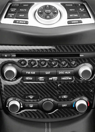 3Pcs For Nissan 370Z Carbon Fiber Air Conditioner Control Panel Cover Trim