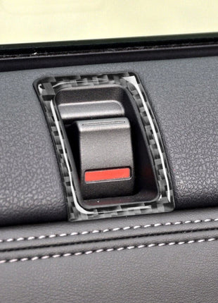 Carbon Fiber Interior Door Lock Frame Cover Trim For Nissan Gt-r R35 2008-2020