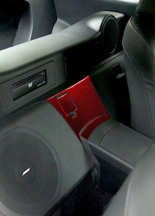 3Pcs Red Carbon Fiber Center Control Trim Cover Sticker For Nissan 350Z 2006-09