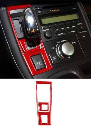 Red Carbon Fiber Gear Shift Panel Cover Trim Sticker For Lexus CT200h 2011-2017